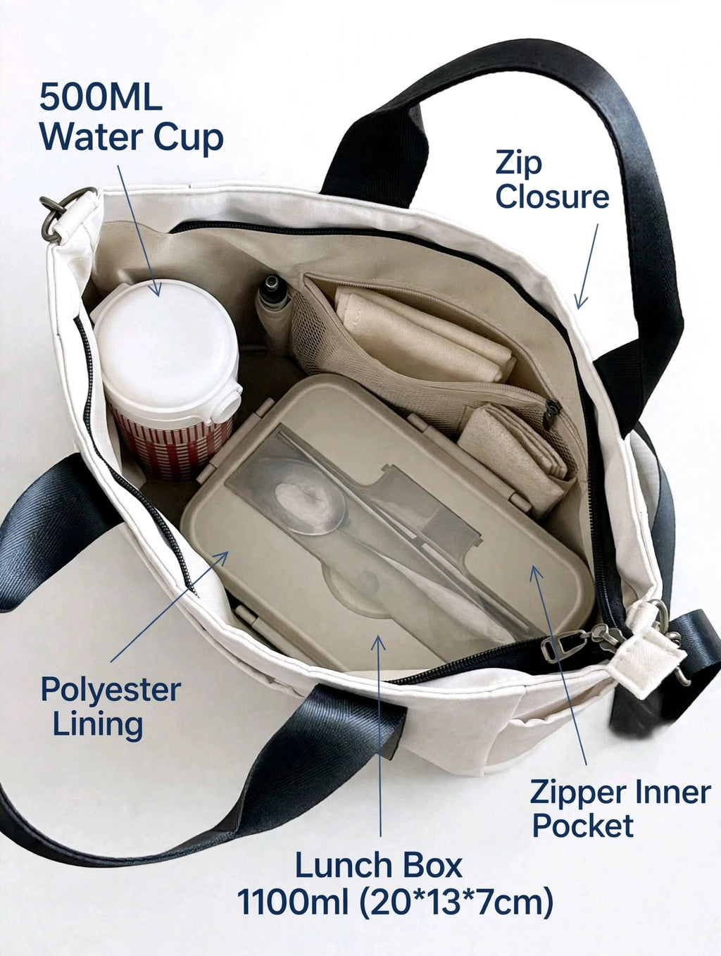 Perfect for Car & Commute
EVES CAMIER - Spacious & Stylish
Size: 27.5x27.5x11cm - Fits everything for commute
Water Resistant Nylon - Ideal for car, university, work